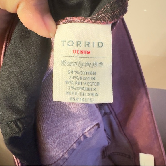 Torrid Super Stretch Jeggings Burgundy Women Size 26S - Picture 12 of 12